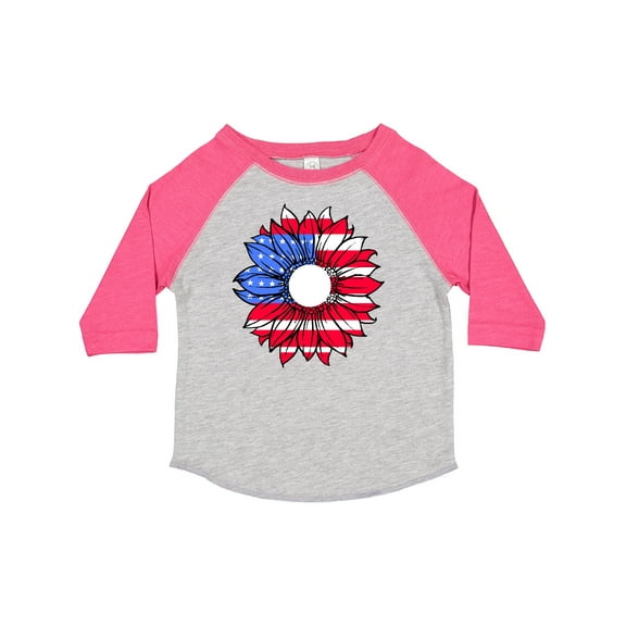 Inktastic American Flag Sunflower in Red White and Blue Boys or Girls Toddler T-Shirt