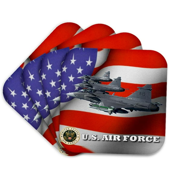 3dRose, United States Air Force , set of 4 Coasters - Soft