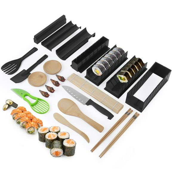23Pcs Sushi Making Kit, Sushi Maker DIY Tool Set, Plastic Sushi Rice Roll Mold Shapes for Beginners Home Family