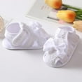 thumbnail image 6 of GYRATEDREAM Cotton Summer Bowknot Hollow Barefoot Sandals & Headbands for Baby Girl Toddlers 13-18 Months, 6 of 9