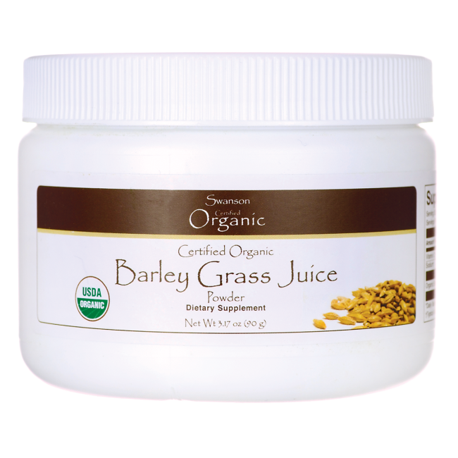 Swanson Barley Grass Juice Powder Certified Organic 3.17 oz Pwdr