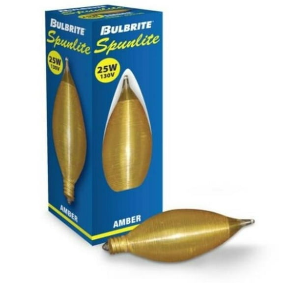 Bulbrite Pack of (25) 25 Watt Dimmable Amber C11 Spunlite Incandescent Light Bulbs with Candelabra (E12) Base