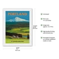 thumbnail image 2 of Portland Oregon - United Airlines - Mount Hood - Vintage Airline Travel Poster by Tom Hoyne c.1970s - Japanese Unryu Rice Paper Art Print (Unframed) 17 x 22 in, 2 of 4