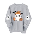 thumbnail image 3 of Womens Halloween Sweatshirts Plus Size Crew Neck Long Sleeve Cute Print Pullover Casual Loose Fashion Tops (XS, Gray-A), 3 of 7