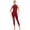 Burgundy, variant on Women Shiny Rhinestones Gymnastics Unitard One Piece Jumpsuit Sleeveless Rompers Spandex Bodysuit Black XXL