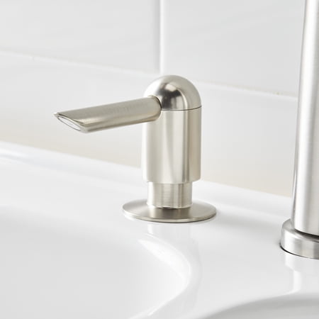 BETTER HOMES & GARDENS ELMONT HIGH SPOUT SINGLE HANDLE PULL DOWN KITCHEN FAUCET WITH SOAP DISPENSER, SATIN NICKEL