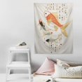 thumbnail image 4 of ONETECH  Animal Tapestry, Traditional Koi Carps Spots Oriental Items Representing Love Nautical Theme, Wall Hanging for Bedroom Living Room Dorm Decor, Orange Beige, 4 of 7
