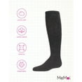 thumbnail image 6 of MeMoi  Athletic Ribbed Cotton Blend Knee High Sock - Girls - Female, 7-8, Dark Gray Heather, 6 of 8