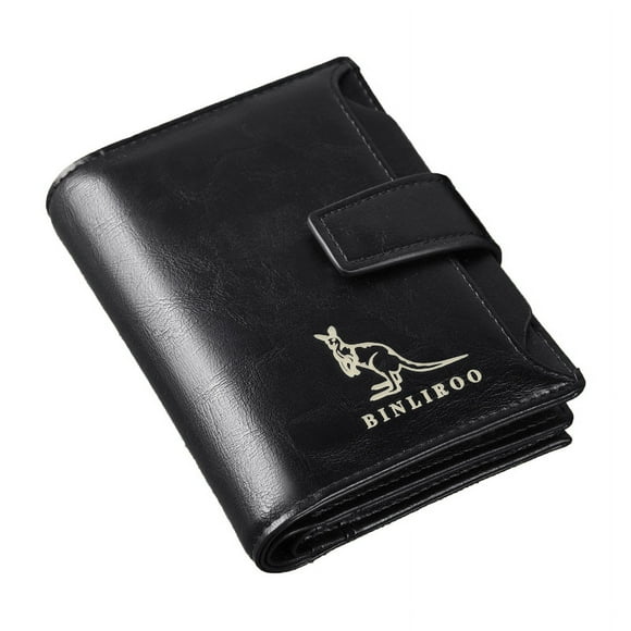 Portefeuille vintage en cuir PU pour homme avec fermeture éclair sans démagnétisation multi-écrans vertical vintage pour les voyages et le travail Noir, multicolore, 60_x_180_cm, Trousse de beauté