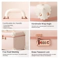 thumbnail image 3 of Portable Makeup Train Case Cosmetic Organizer Case Leather Storage Box with Combination Lock (10"), 3 of 6