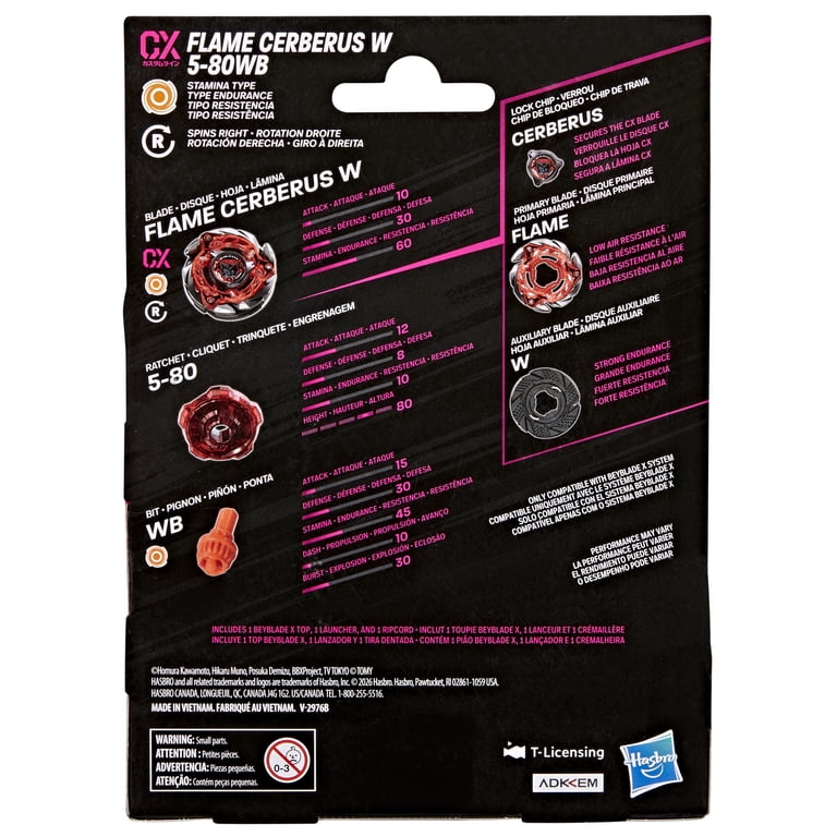 Beyblade X Flame Cerberus W 5-80WB CX Starter Pack Set with