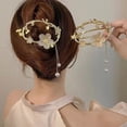 thumbnail image 4 of Eoperou Tassel Hairpin with Rhinestones Faux Pearl Fairy Fish Tail Flower Butterfly Design Elegant Hair Clip Women Hair Accessories, 4 of 8