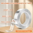 thumbnail image 2 of FIMWAT Double Sided Heavy Duty Clear Tape, Removable No-Residue Mounting Tape 16.5FT, 2 of 7