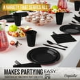 thumbnail image 2 of Exquisite 350 Piece Black Plastic Disposable Party Plates & Tableware Combo Set, 2 of 7