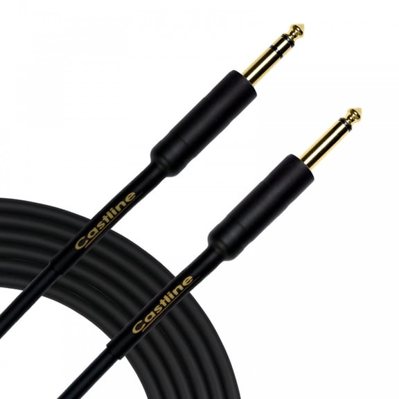 1 Ft Castline Gold 1/4" TRS to 1/4" TS Mogami 2549 Stereo to Mono Summing Cable with Resistors