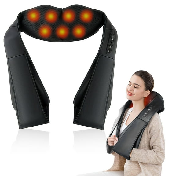 MOONORAH Back and Neck Massager with Heat,Rechargeable Shiatsu Shoulder Massager Portable Kneading Shoulder Massage for Shoulder, Leg, Body Muscle Pain Relief,Gifts for Mom and Dad