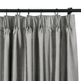 thumbnail image 3 of TWOPAGES Luxury Pinch Pleat 42 W X 102 L Inch Curtain 100% Dupioni Silk Light Filtering Drape for Bedroom, 1 Panel, Silver Gray, 3 of 6