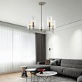 thumbnail image 4 of 5-Light Living Room Chandelier Modern Simple Large Metal & Glass Ceiling Light, 4 of 10