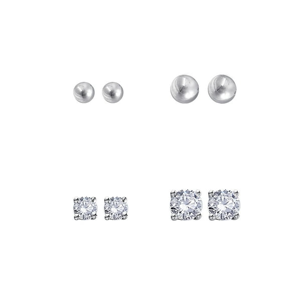 Ladies silver stud earrings deals