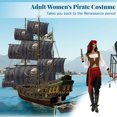 thumbnail image 2 of Disfraz de Pirata para Adultos, Traje de Pirata para Mujer para Cosplay, Que Incluye Camisa, Falda, Chaleco, Diadema y cinturón, Talla única Disfraz de Pirata para Mujeres Adultas, 2 of 5