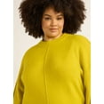 thumbnail image 4 of Scoop Women’s & Women's Plus Reverse Seam Crewneck Sweater, Lightweight, Sizes XS-4X, 4 of 5