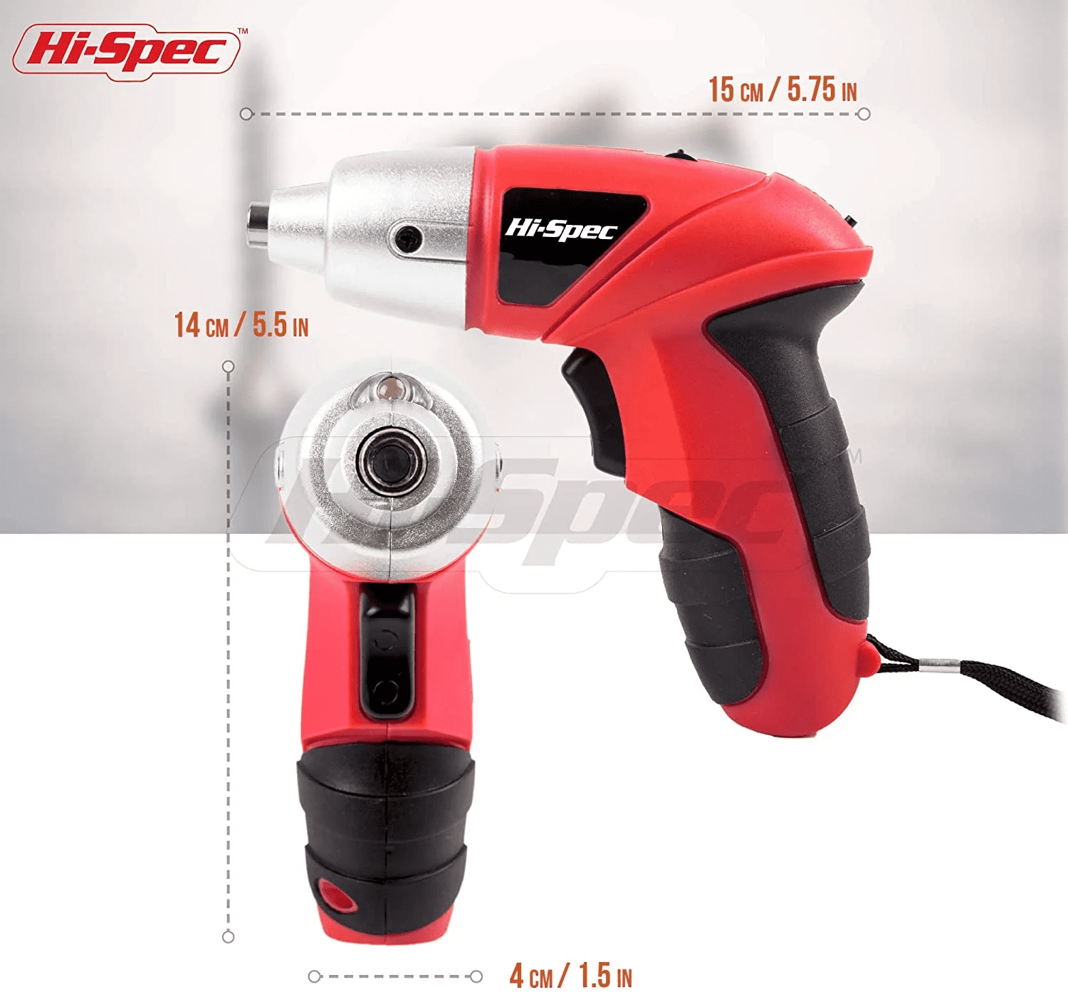 Hi-Spec 27pc 3.6V Compact Cordless Electric Power Screwdriver & Bit Set USB Rechargeable Battery