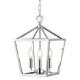 thumbnail image 2 of JONATHAN Y Ojai 10" 3-Light Iron Classic Modern Pagoda LED Pendant Lantern, Chrome, 2 of 8