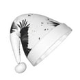 thumbnail image 2 of Rateoe Monochrome Flying Ravens Santa Hat Confortable Christmas Hat for Christmas Party Favors Fit for Kids, 2 of 6