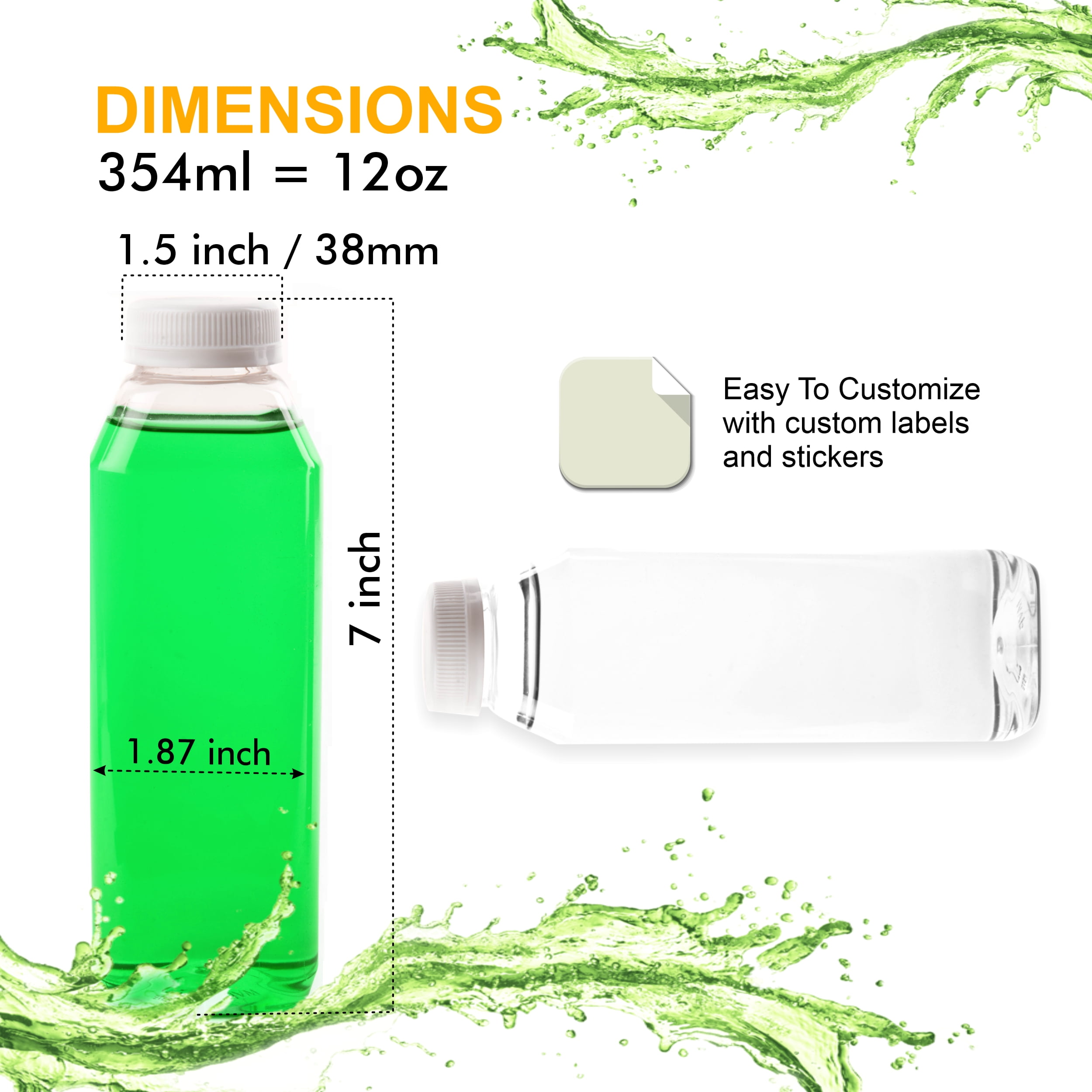 Translucent Plastic 128 Oz Juice Bottle - 5 5/8Sq x 10H