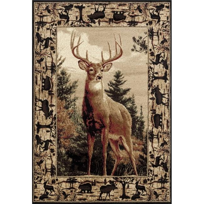 HomeRoots Decor 371920 22 x 36 in. Multi Color Polypropylene Deer Mat