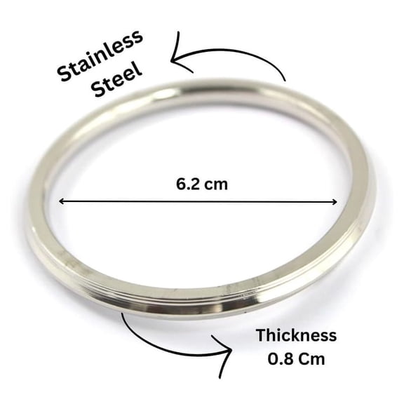 Punjabi/Sikh Stainless Steel Silver Kada/Bracelet for Men Internal Diameter 6.2 cm Thickness 0.8 cm