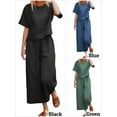 thumbnail image 5 of Hanerdun Women Pajama Set Female 2PCS Short Sleeve Sleepwear Nightwear Black S, 5 of 5