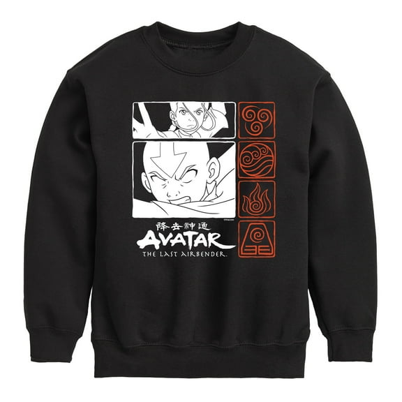 Avatar - The Last Airbender - Grid - Youth Crewneck Fleece Sweatshirt