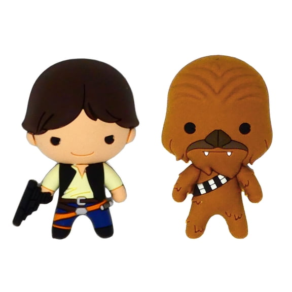 Star Wars Han Solo and Chewbacca 3D Foam Kitchen Refrigerator Magnet (2 pack)