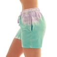 thumbnail image 2 of Just Love Women's Loop Terry Tie Dye Shorts - Comfortable and Stylish Loungewear for Summer (Tie Dye Aqua Lilac White, Large), 2 of 3