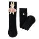 thumbnail image 1 of 1 par de calcetines bonitos para niños con muñeca, algodón peinado transpirable, cómodos calcetines de media pantorrilla para niñas, para viajar, conejo negro, 1 of 5