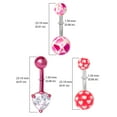 thumbnail image 5 of Women’s Stainless-Steel 14G Assorted Pink Belly Rings, 3-Pack Body Jewelry, 5 of 6