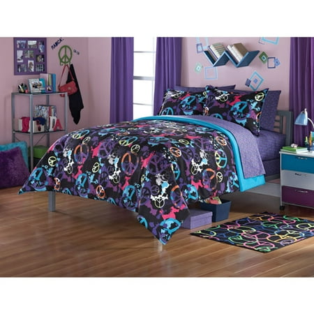 Your Zone Peace Splatter Bedding Comforter Set 1 Each Walmart