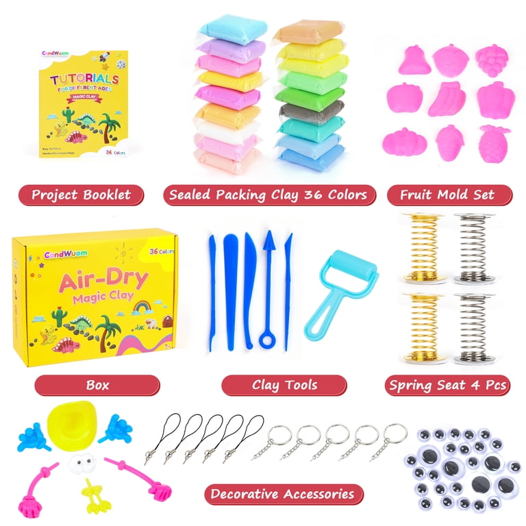 CandWuom 36-Color Air Dry Clay Modeling Kit photo 6