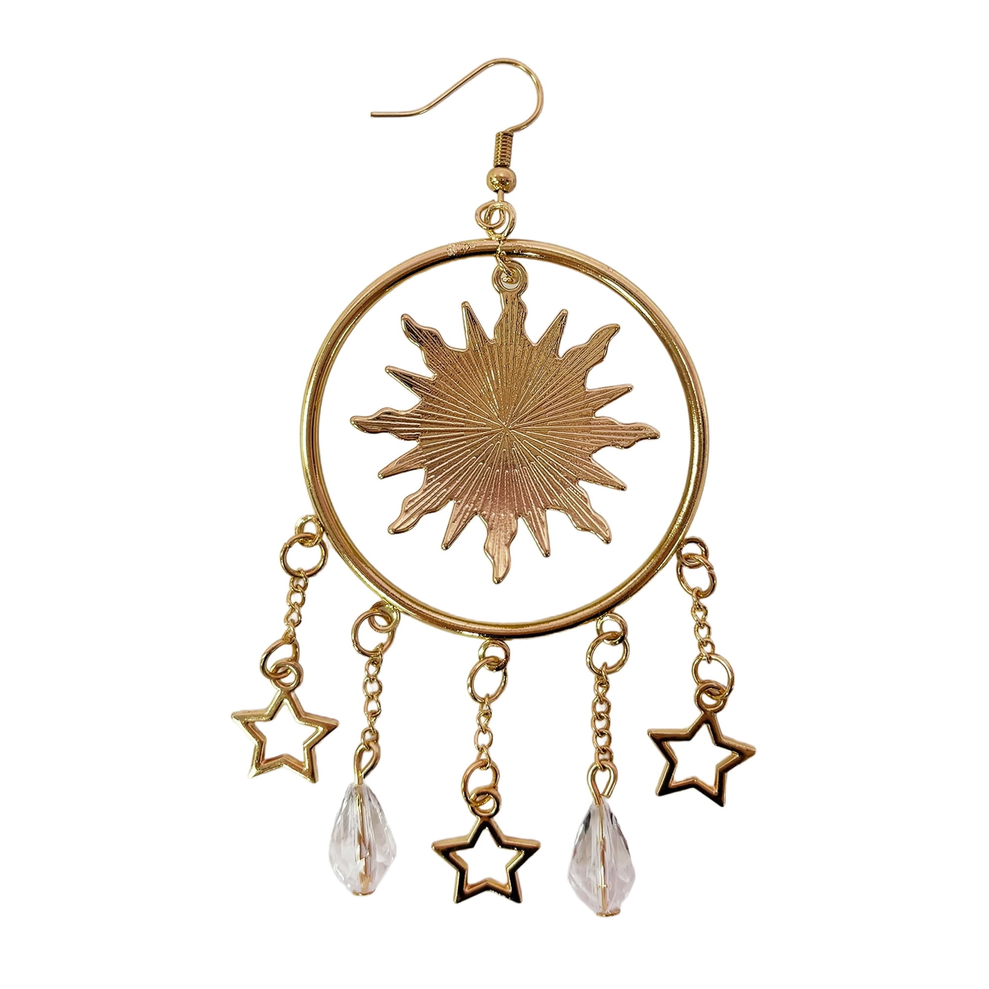 Celestial Sun Earrings Costume Accessory for Adults, Gold, Halloween by Way To Celebrate