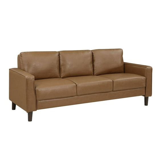 Lexicon Malcolm Faux Leather 3 Seater Sofa in Brown