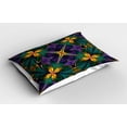 thumbnail image 2 of Ambesonne Floral Pillow Sham 2 Pack, Antique Window Style, 26"x20", Green Purple, 2 of 3