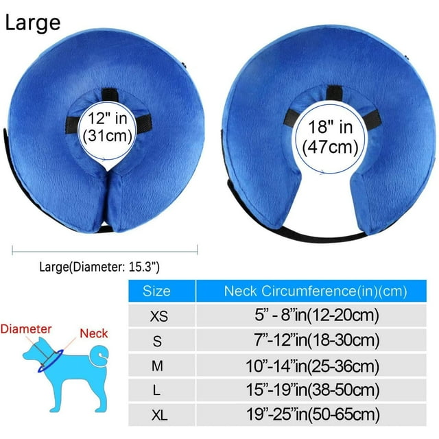Inflatable Collar For Pet Dog Cat Comfortable Soft Recovery Swimming Protection With Magic Zipper For Pet Dog Neck Protection Pillow