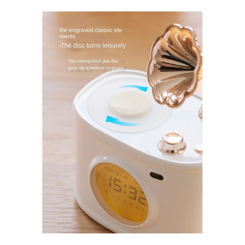 Bluetooth Speaker Retro Clock Alarm Clock Calendar with Display Desktop Home Decor Creatives Gift Small Speaker C