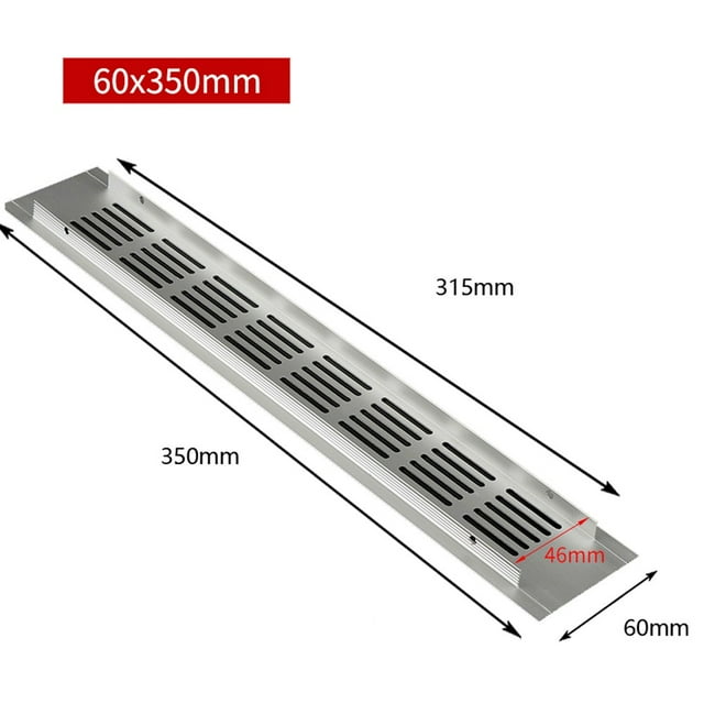 60mm Aluminium Ventilation Grille Rectangular Cabinet Wardrobe Air Vent Grille Ventilation-Cover Exhaust Cooling Grid Accessory