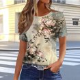thumbnail image 2 of Pisexur Hauts pour Femmes, Hauts de Printemps pour Femmes 2025, Hauts pour Dames, T-shirt Imprimé Décontracté et Tendance pour Femmes avec Col Rond et Manches Courtes Kaki, G, 2 of 5