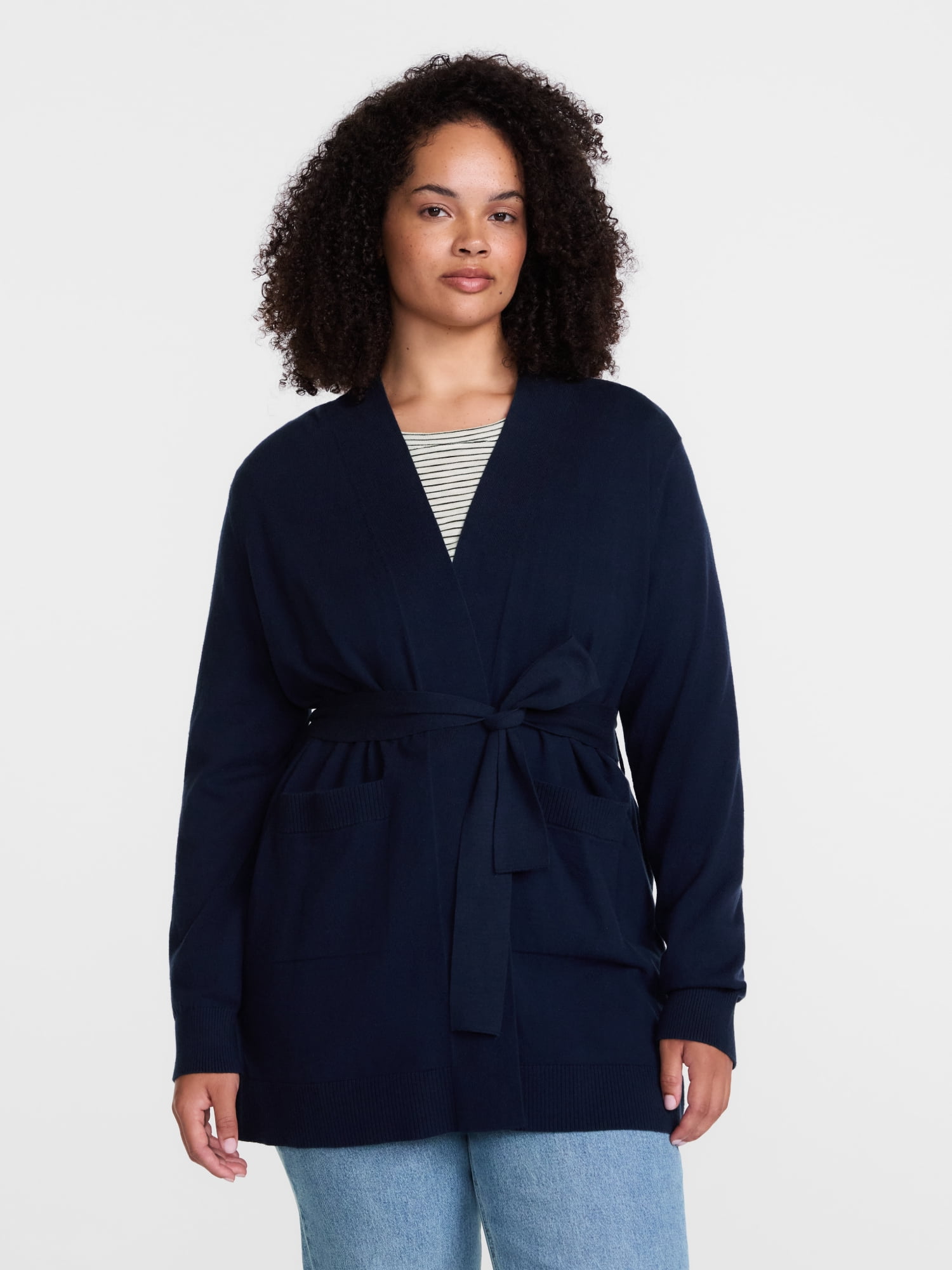 Scenario Women's Belted Lightweight Cardigan, Sizes XS-XXXL