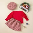 thumbnail image 4 of REgarm Toddler Christmas Outfit Girl Shirt Top Plaid Mini Skirt Outfits Set Little Girl Dresses Kids Toddler Clothes for Girls (Red,2-3 Years), 4 of 5
