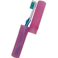 thumbnail image 2 of American Comb Pink Toothbrush Covers & Soap Box Set - Matching Colors - Tooth Brush Cover Cap, Soap Dish Travel, Soap Dish Holder Travel - Plastic Portable Set with Cover, 2 of 5