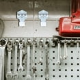 thumbnail image 3 of WRISTBIQUE 2Pcs Plated Silver Pegboard Hangers for Garage Tool Storage Sturdy Utility Hooks, 3 of 5